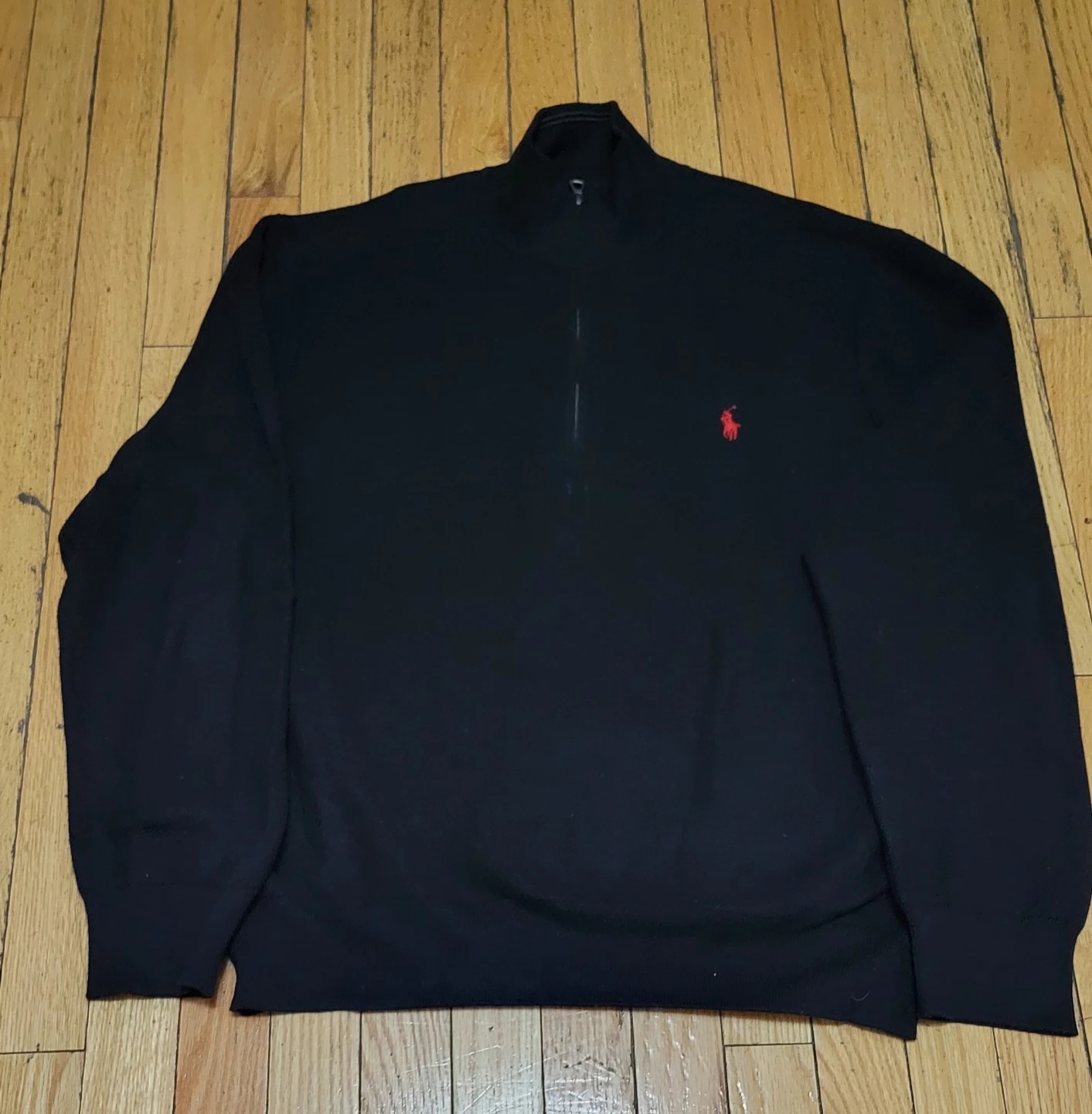 Polo Ralph Lauren Black 1/4 Zip Pullover XL