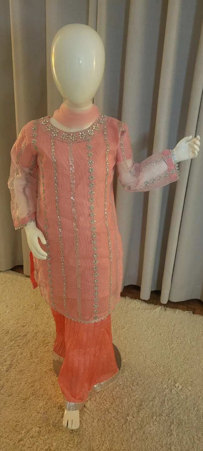 Kids' Sequined Kurti and Palazzo Pants Set - photo 3