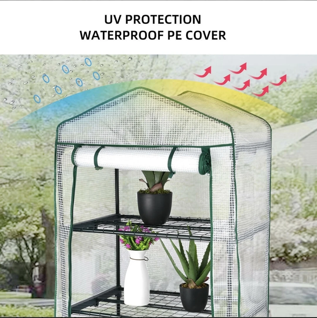 4 Tier Shelves Indoor/Outdoor Greenhouse $50 - photo 3