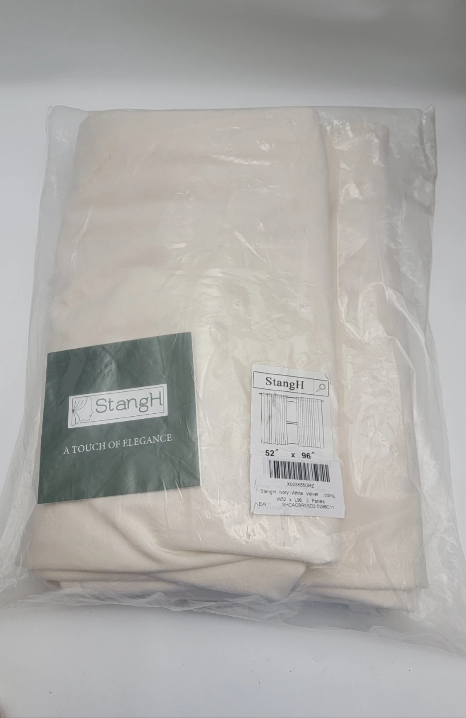 Luxury Ivory White Velvet Curtain (1 Panel) 52"x96" - photo 2