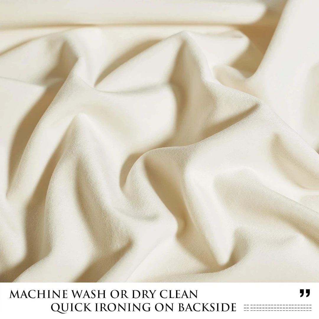 Luxury Ivory White Velvet Curtain (1 Panel) 52"x96" - photo 3