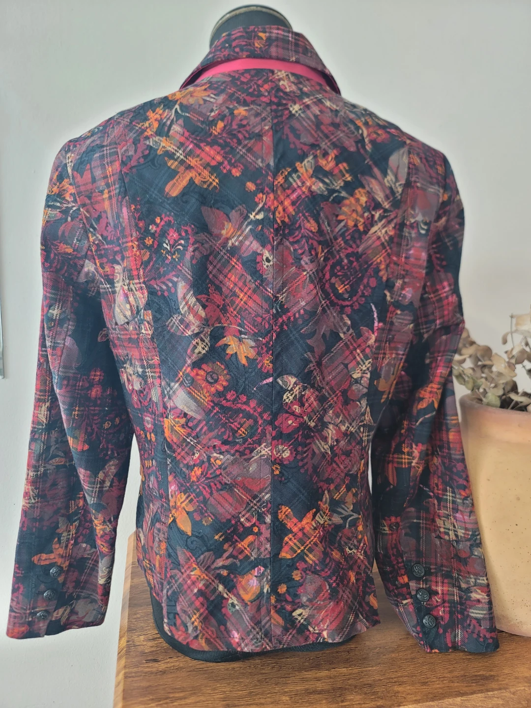 Coldwater Creek Women's Blazer P12 Plaid Floral Print vintage - photo 4
