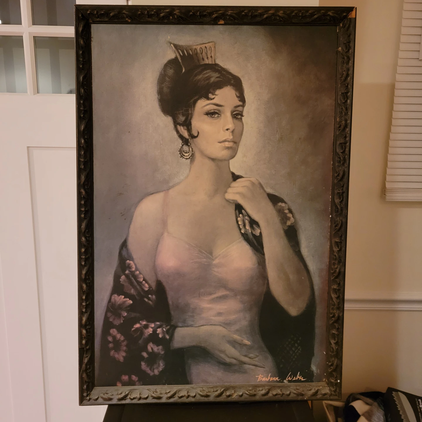 Framed Portrait Painting by Barbara Weber