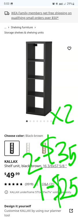 Two IKEA Shelfs - Black-Brown - photo 2
