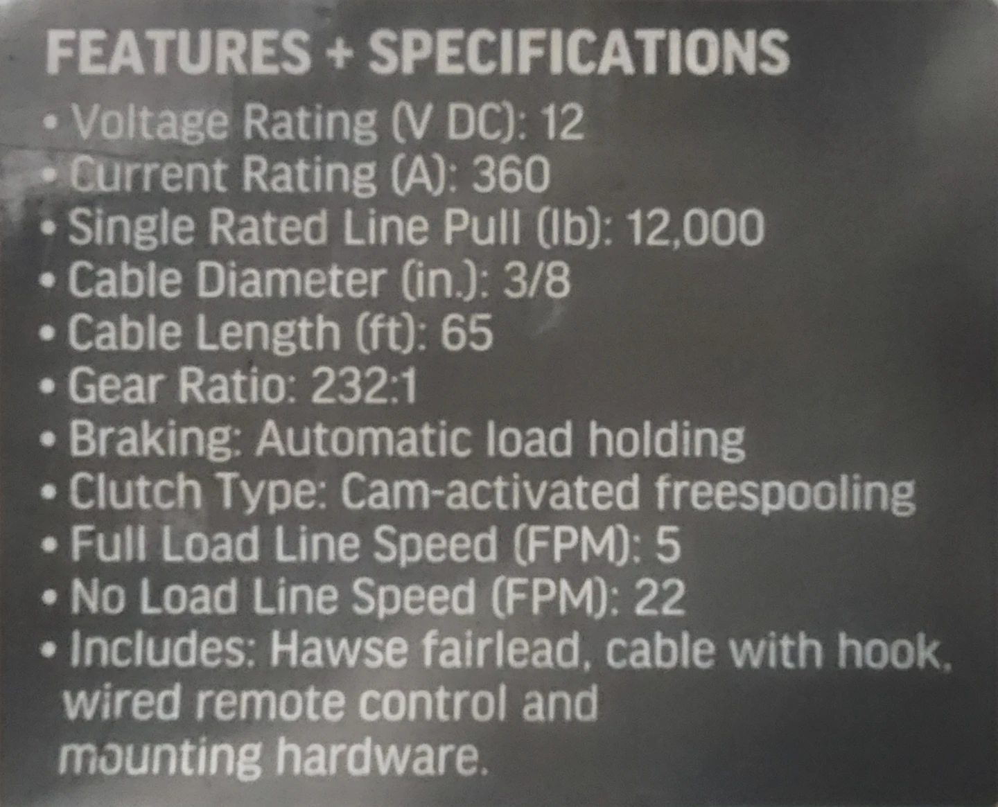 POWERFIST 12,000 lb 12V DC Winch - New in Box - photo 3