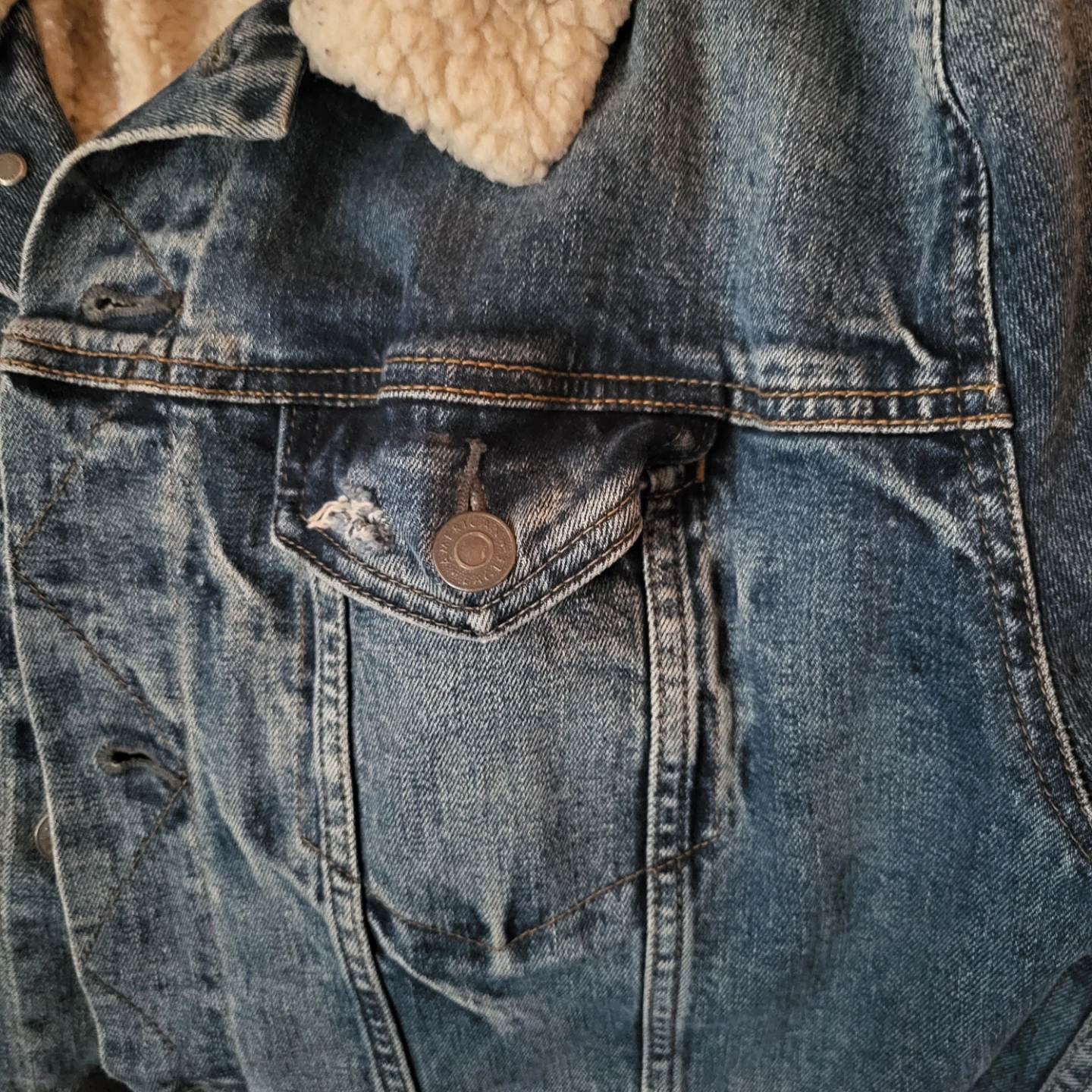 American Eagle Denim Sherpa Jacket - XL - photo 4