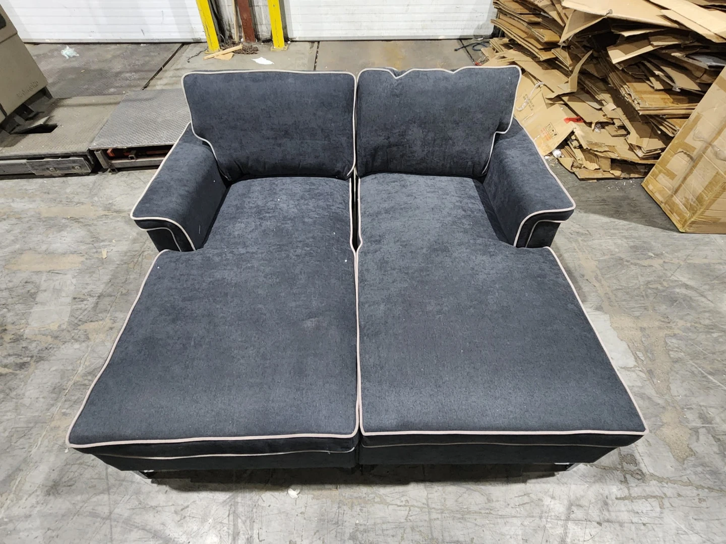Grey Modular Sofa with Chaise Lounge