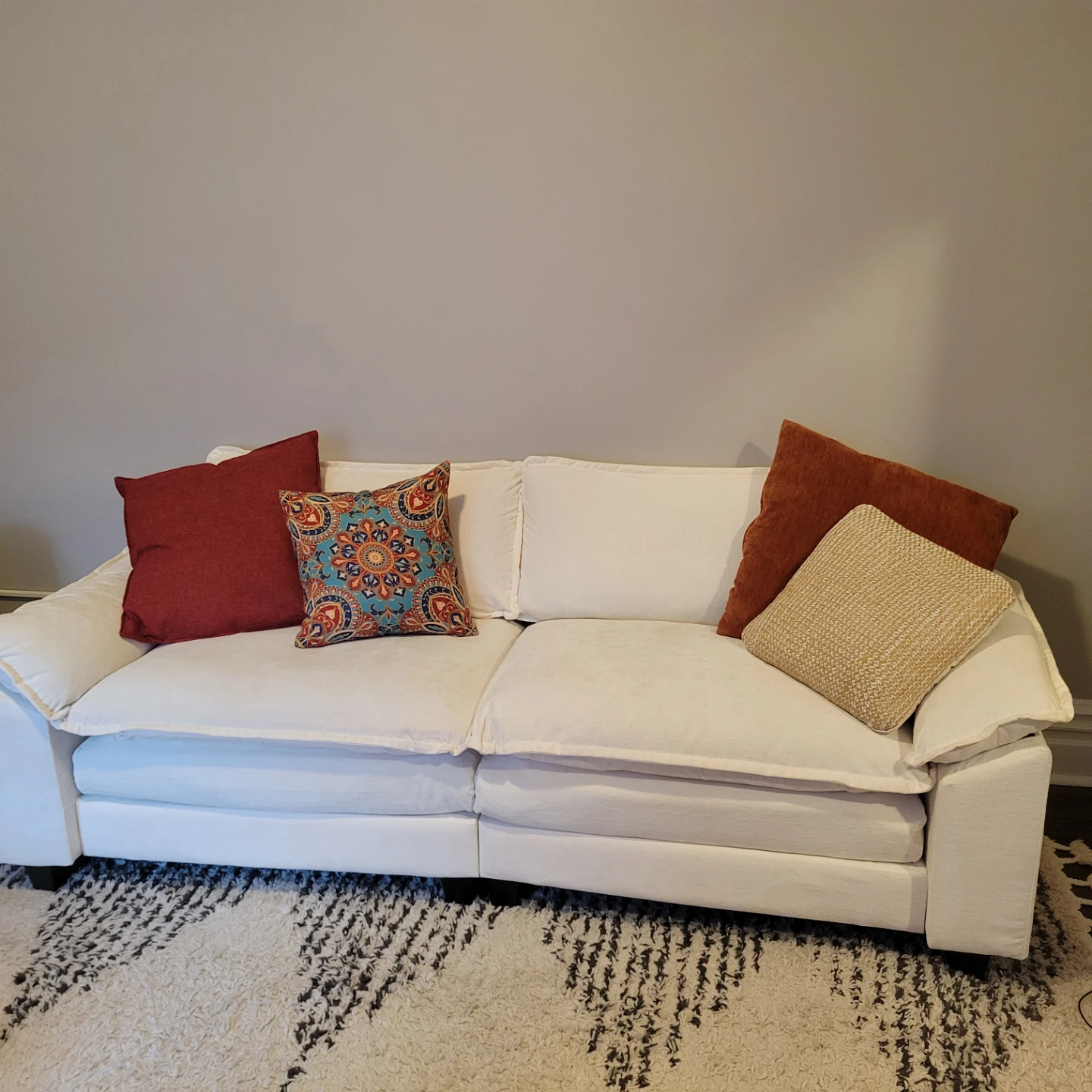 MODULAR Cream Color Cloud Couch with Ottoman - photo 4