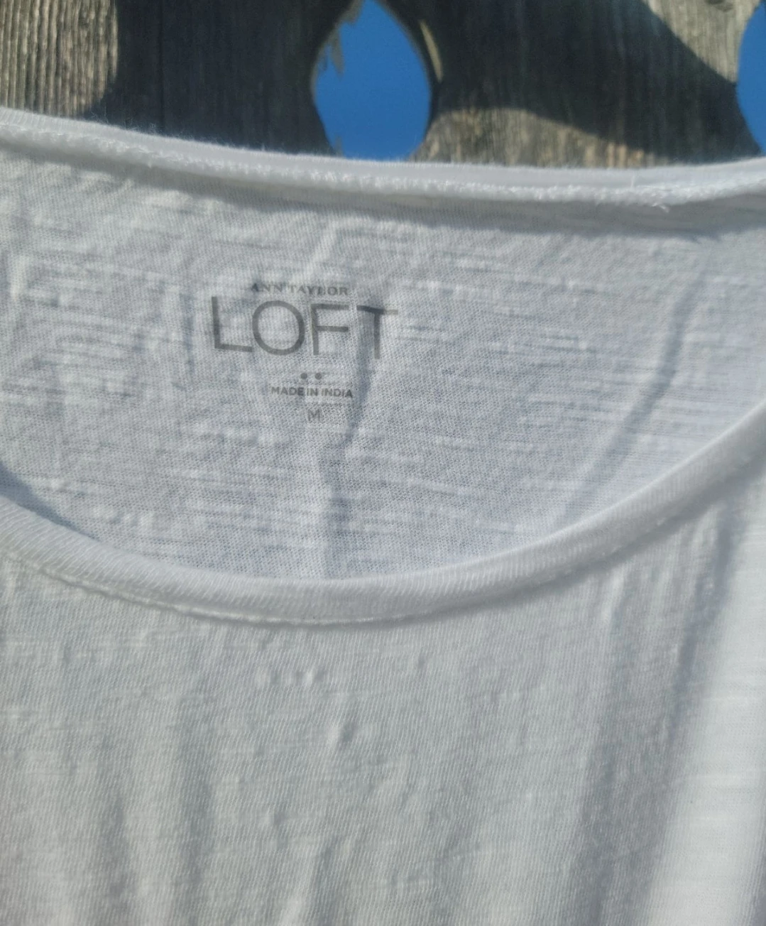 LOFT White Fringe T-Shirt - Size M - photo 2