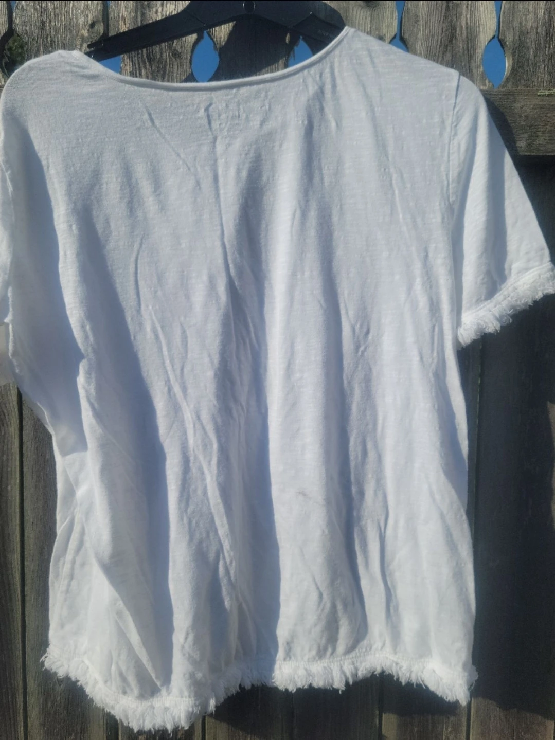 LOFT White Fringe T-Shirt - Size M - photo 3