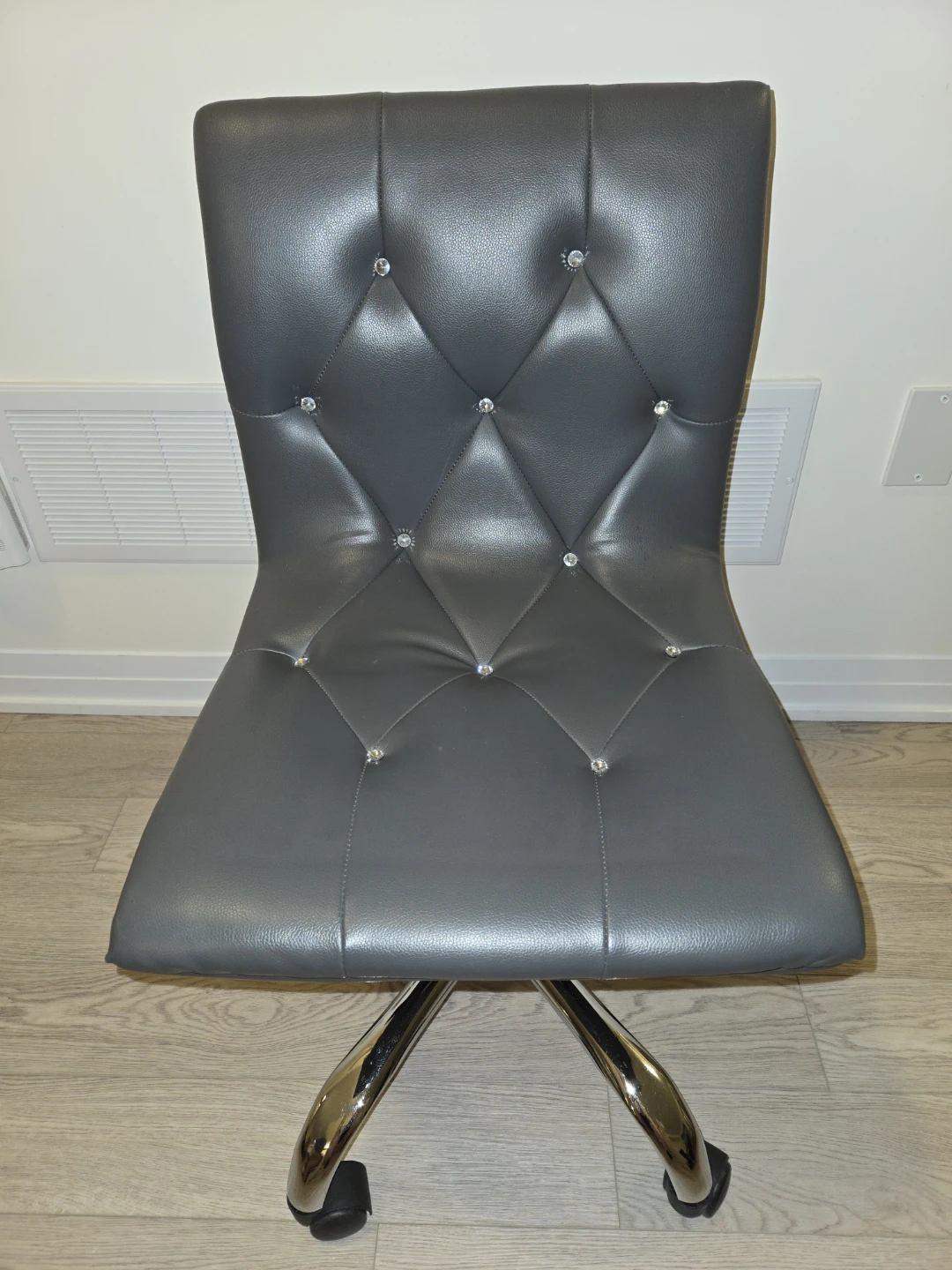 Grey Office Chair with Chrome Base