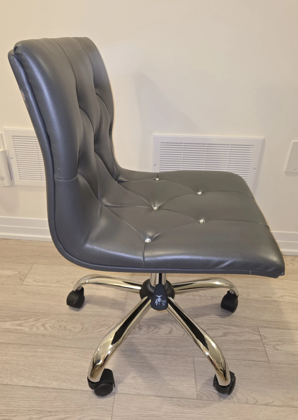 Grey Office Chair with Chrome Base - photo 2