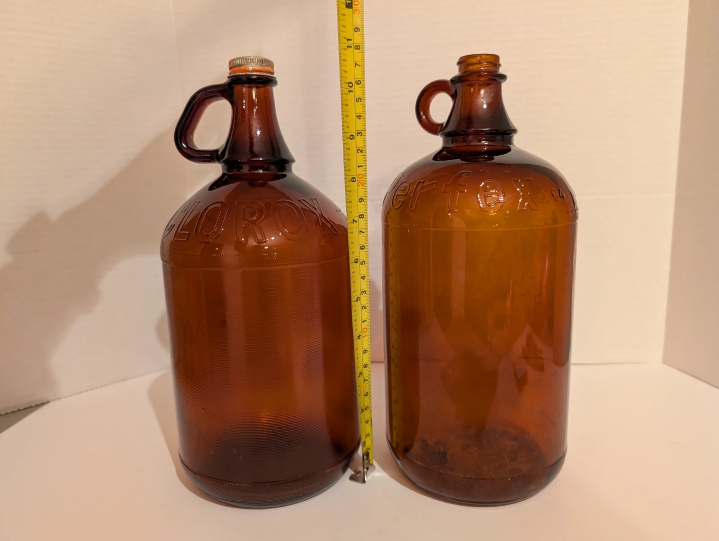 Vintage Clorox & Perfex Amber Glass Jugs - 64 oz - photo 3