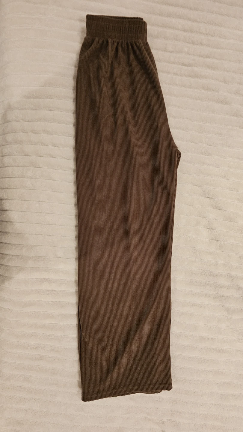 Brown Ribbed Wide Leg Pants - photo 2