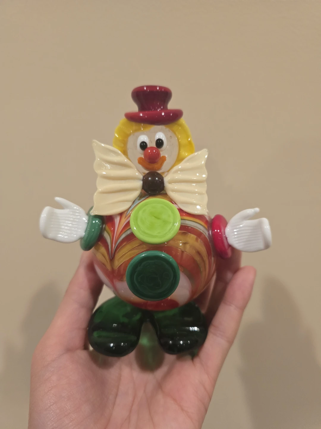 Handblown Murano Made in Italy Glass Clown