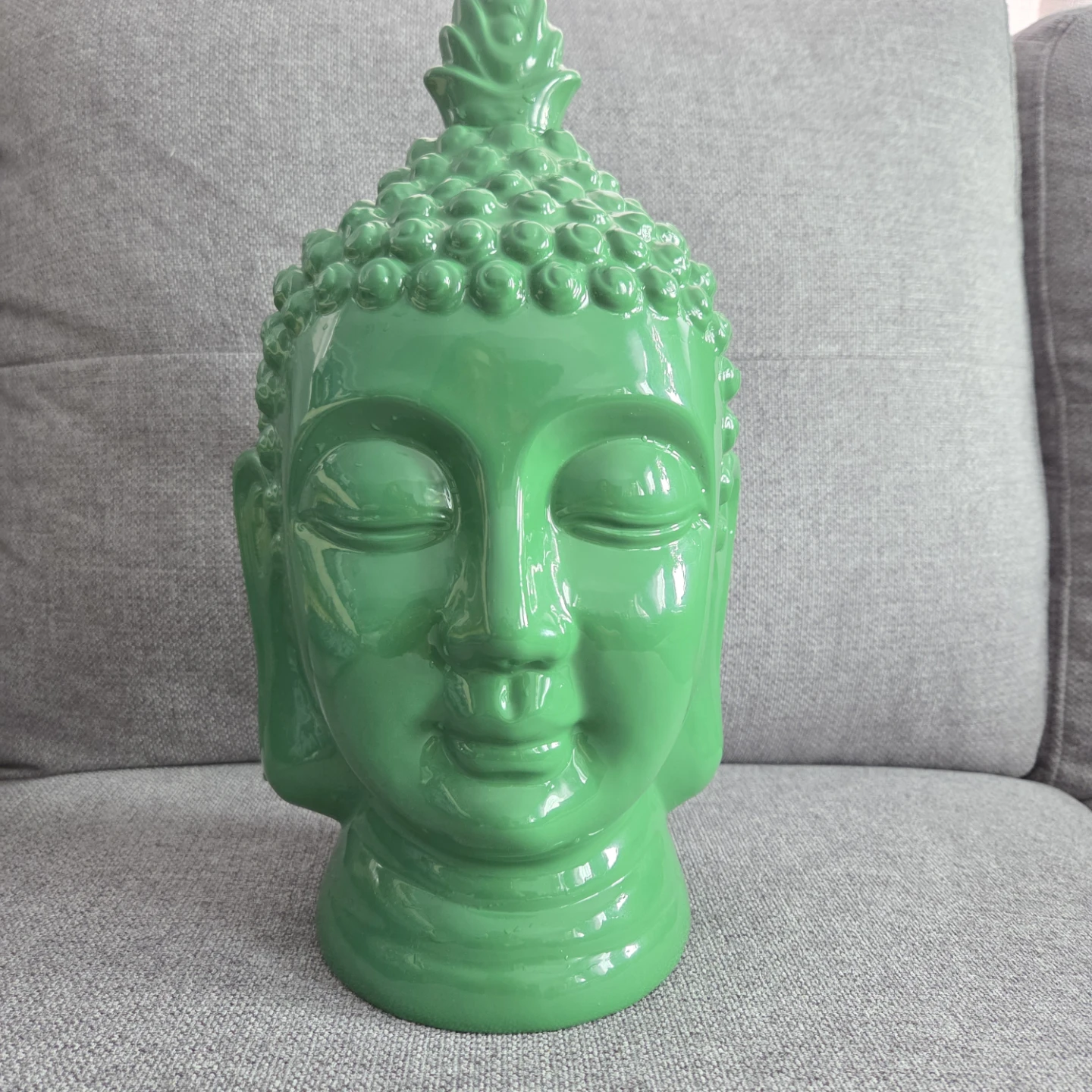 Green Buddha Head Statue - photo 2