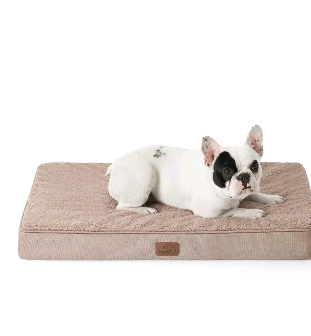 Crate Mat Dog Bed with Sherpa Fleece Surface