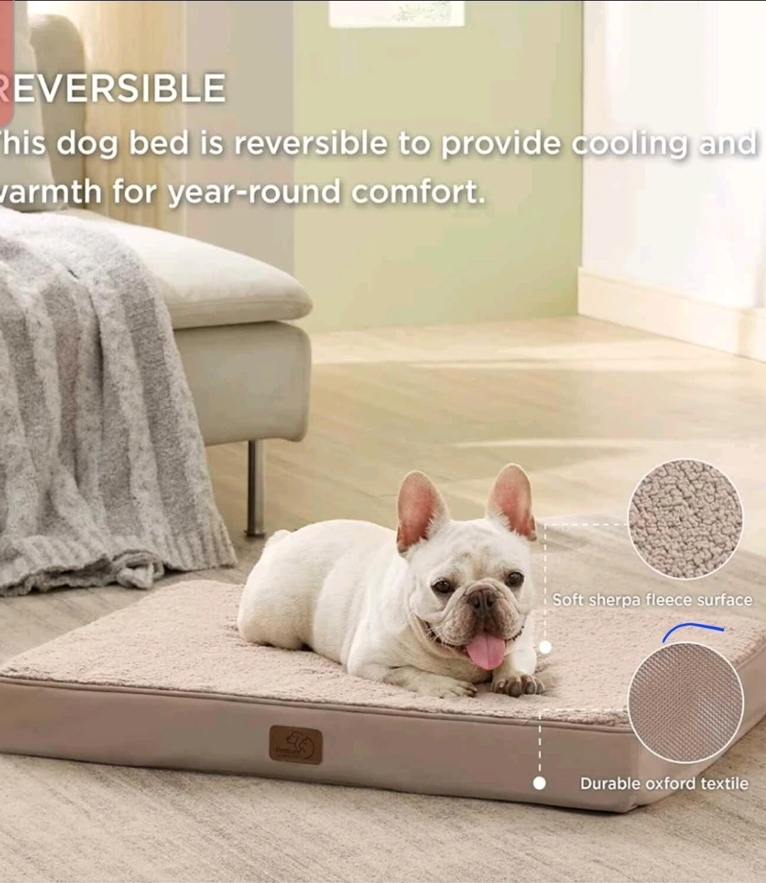 Crate Mat Dog Bed with Sherpa Fleece Surface - photo 2