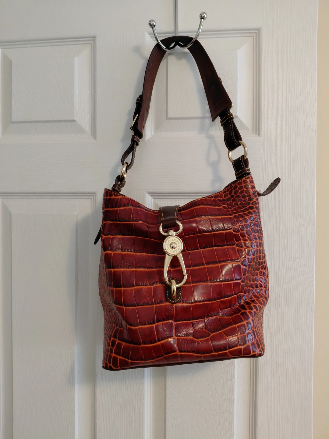 Dooney & Bourke Alligator Embossed Leather Hobo Bag
