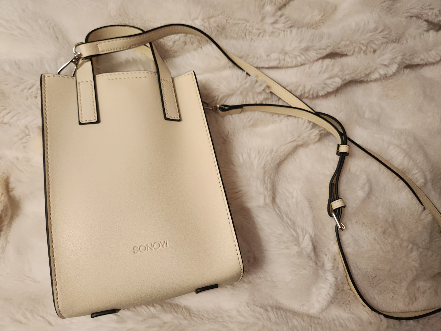 Ivory Leather Crossbody Bag