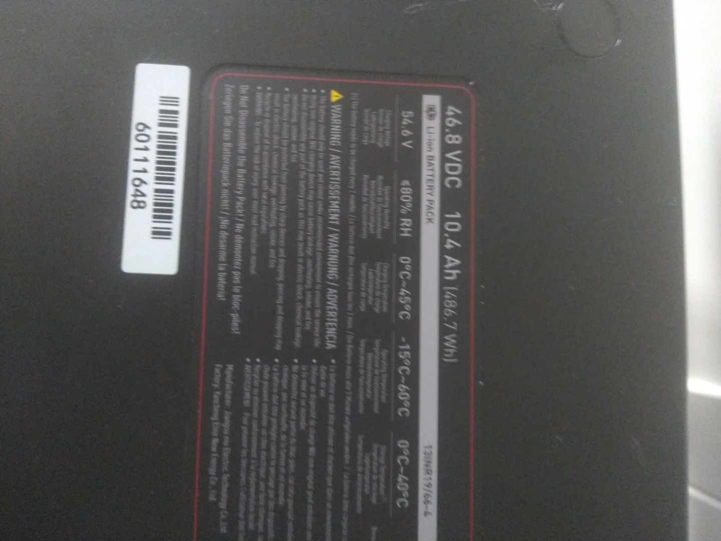 48  v DC 10.4 Ah Li-ion Battery Pack - photo 2