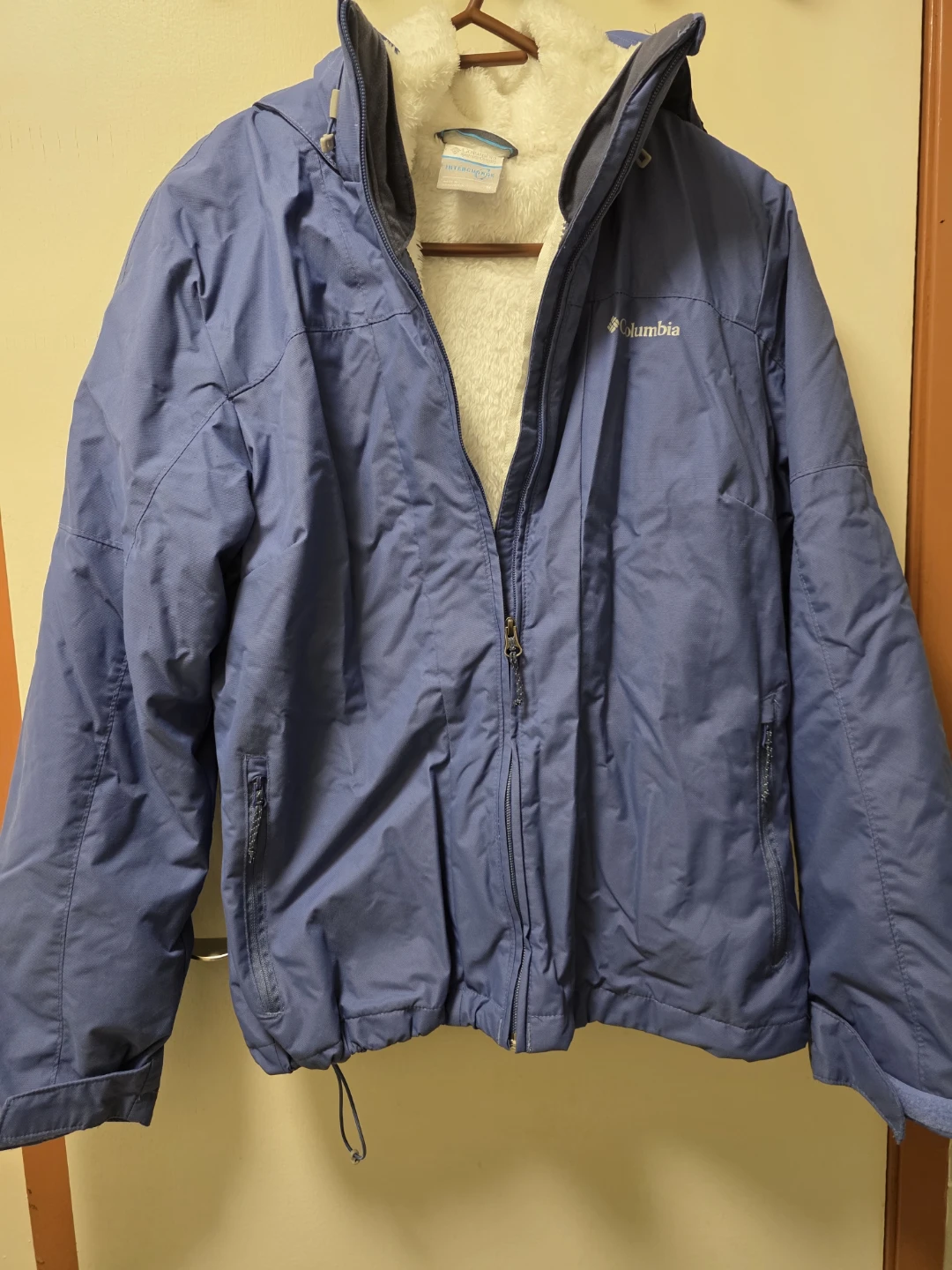 Columbia Blue Winter Jacket with Detachable White Fleece Jacket