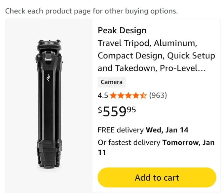 Peak Design Travel Tripod - Aluminum - photo 3