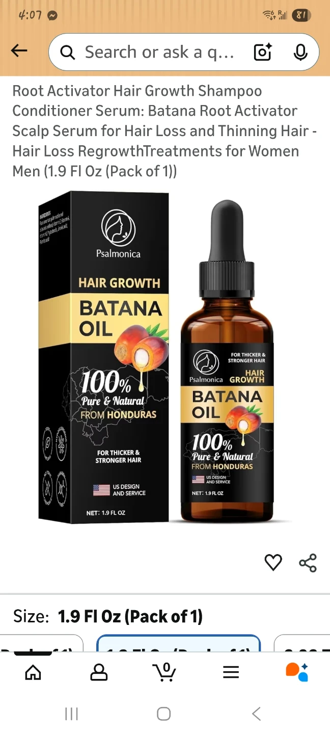 Psalmonica Batana Oil Hair Growth Serum 1.9 fl oz