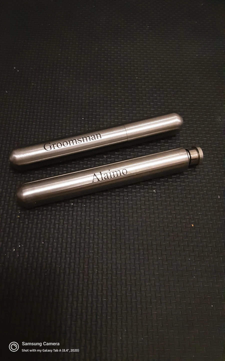 Custom  Stainless Steel Flask - Alaimo &  cigar  tube