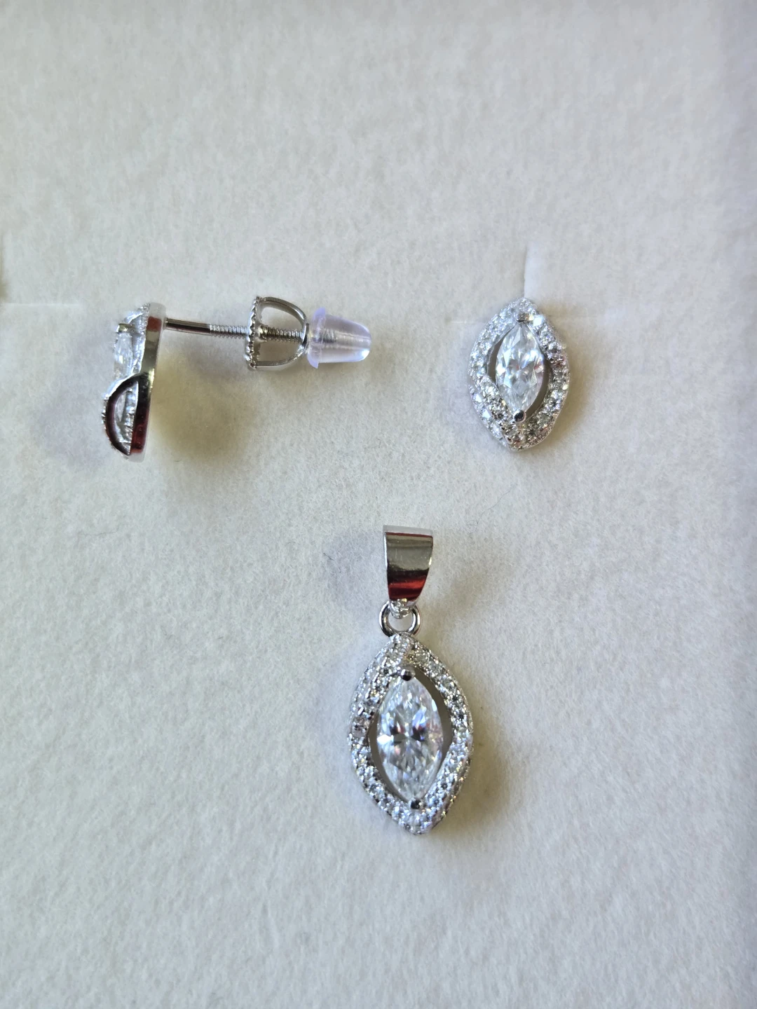 Moissanite 925 Silver Jewelry Set - photo 2