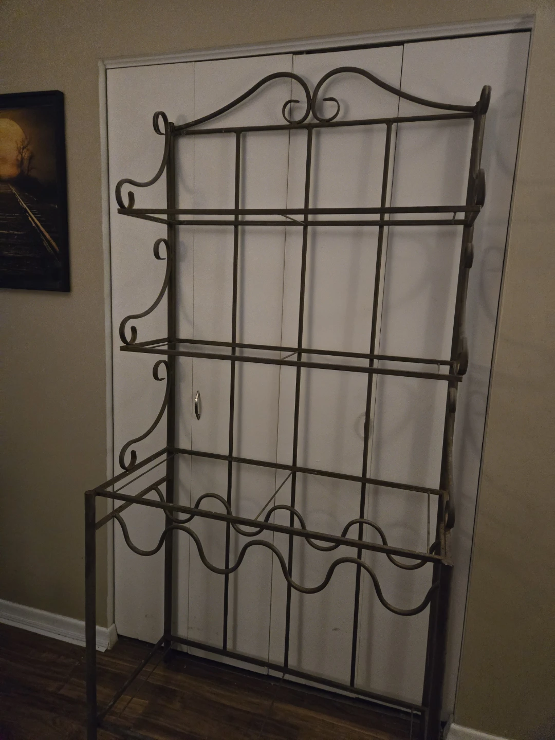 Large 4 Shelf Wrought Iron & Glass Bakers Rack Need Gone ASAP