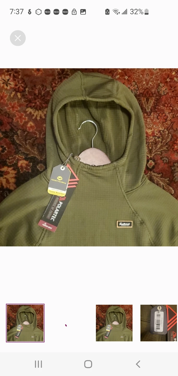 Fayettchill Microgrid Pullover - Pine Green, Size S (New)