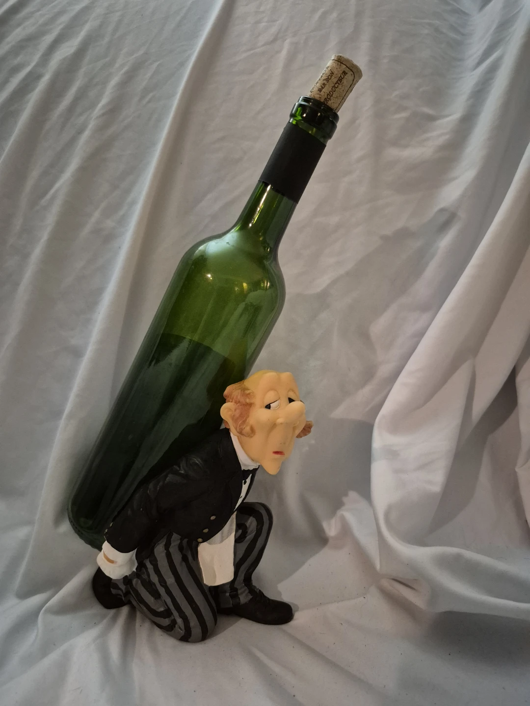 Butler Wine Bottle Holder Figurine