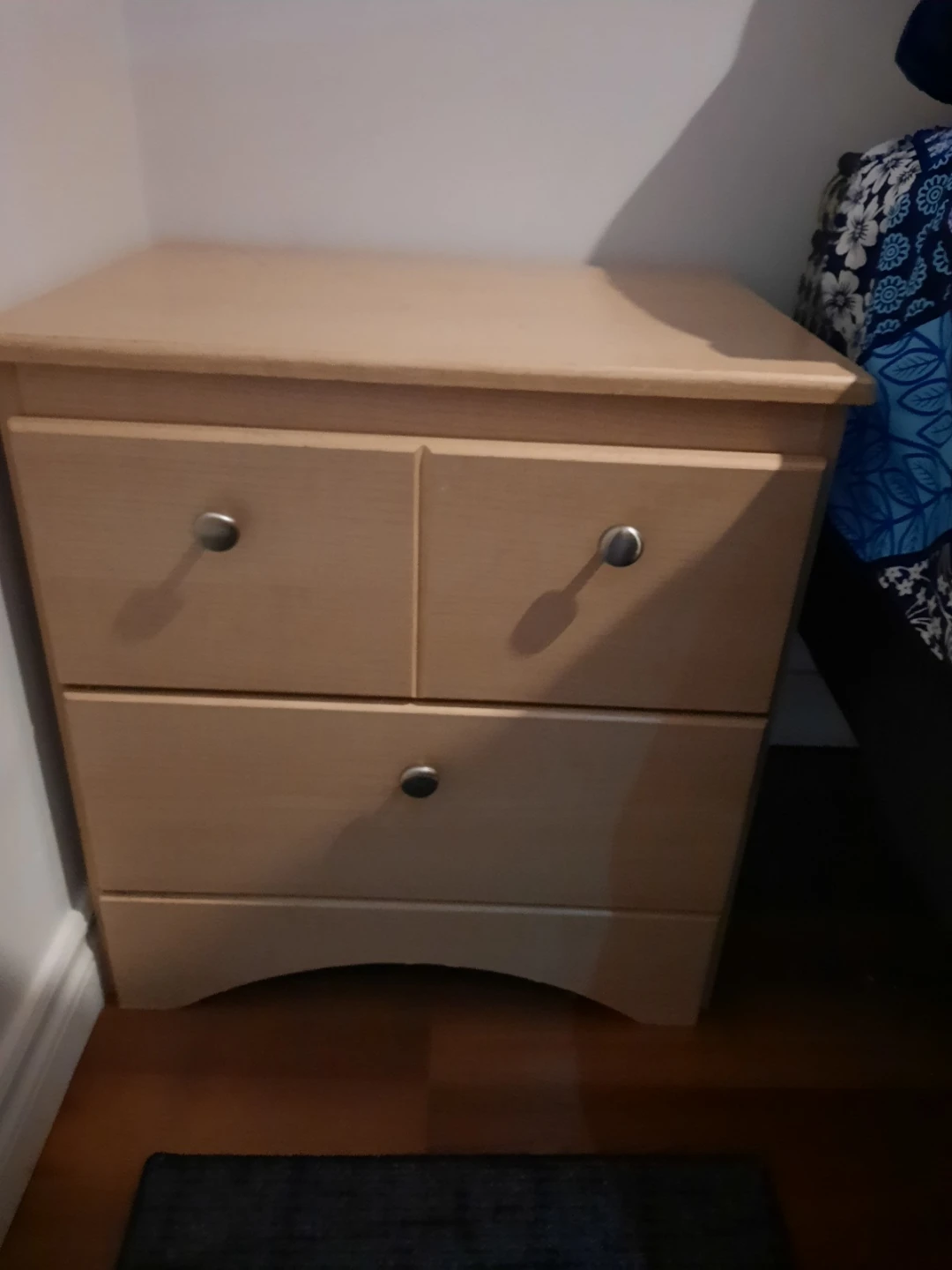 Light wood 2 drawer nightstand - photo 3