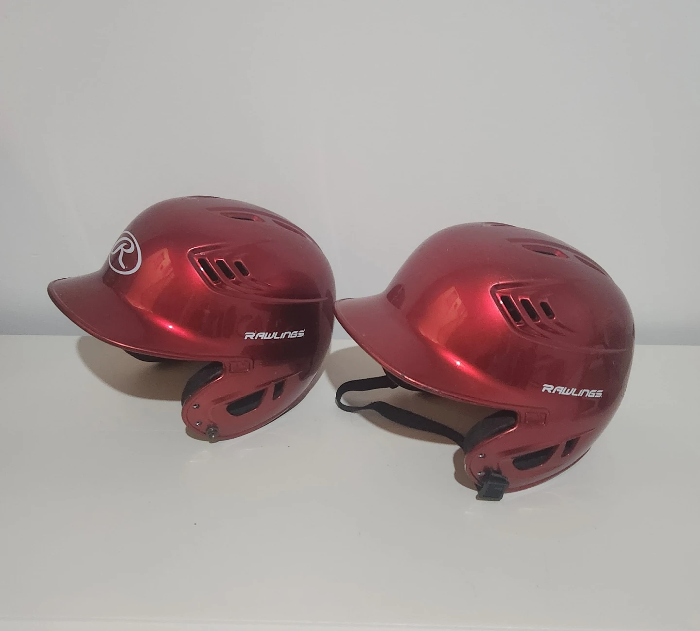Rawlings Red Baseball Helmets - Set of 2