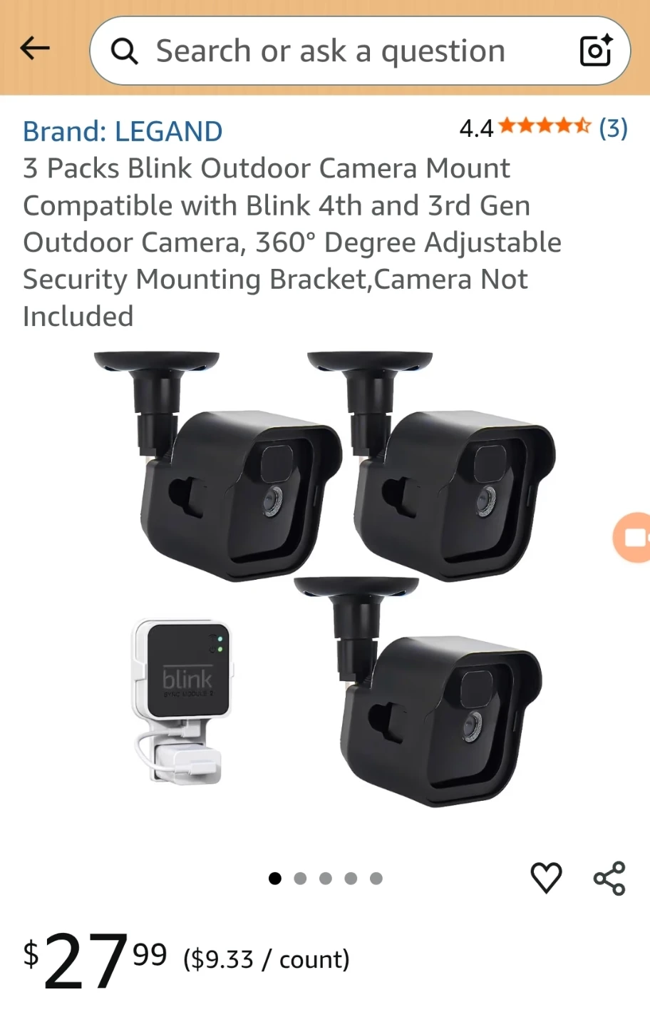 Legand Blink Outdoor Camera Mount