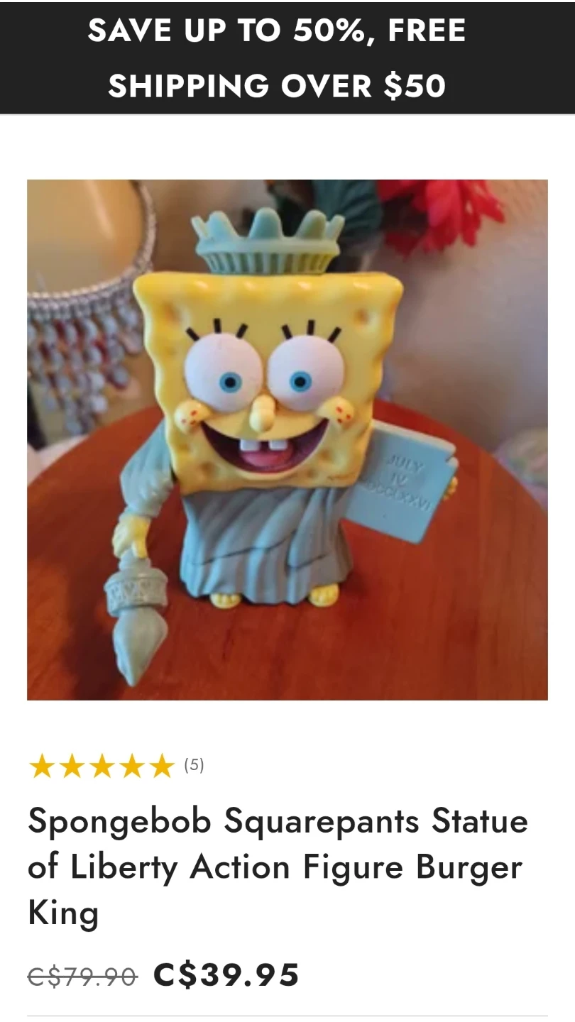 Burger king SpongeBob SquarePants Toy Figures Collection - photo 3
