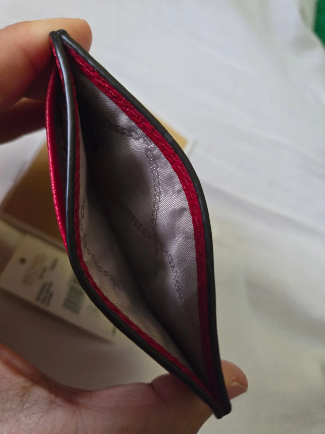 NWT Michael Kors Red Leather Card Holder - photo 2