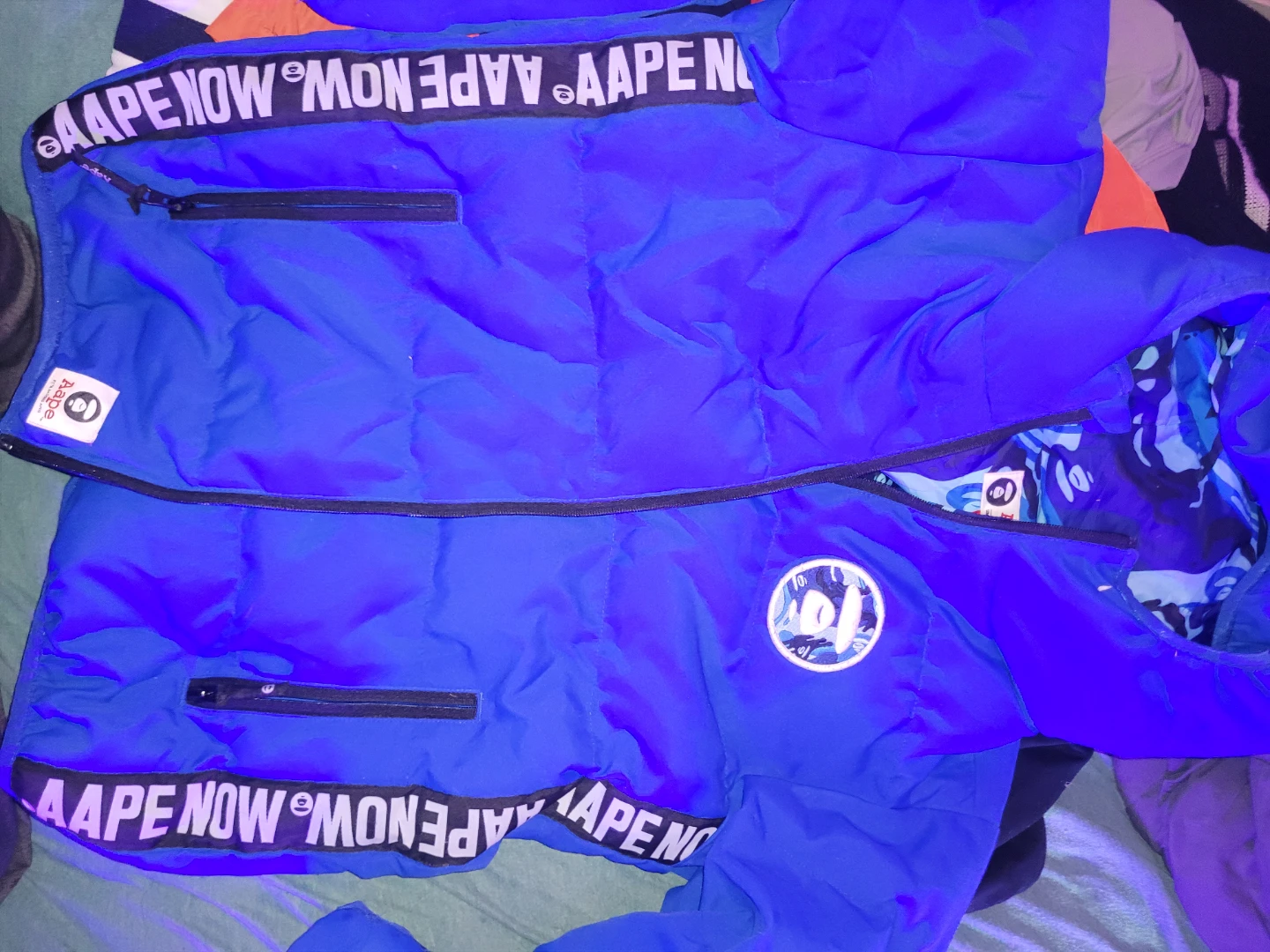 Aape by A Bathing Ape Blue Camo Puffer Jacket - L - photo 2