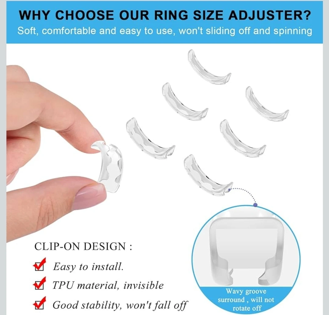 Eiiito Ring Size Adjusters - Transparent Small 6pcs - photo 3
