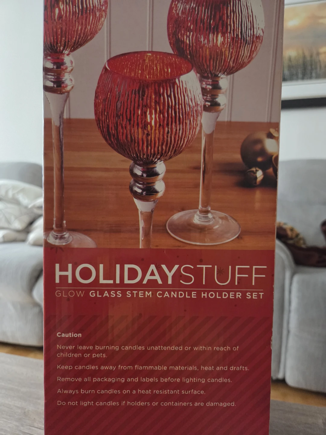 New Holiday Stuff Glow Glass Candle Holder Set (3pcs) - photo 2