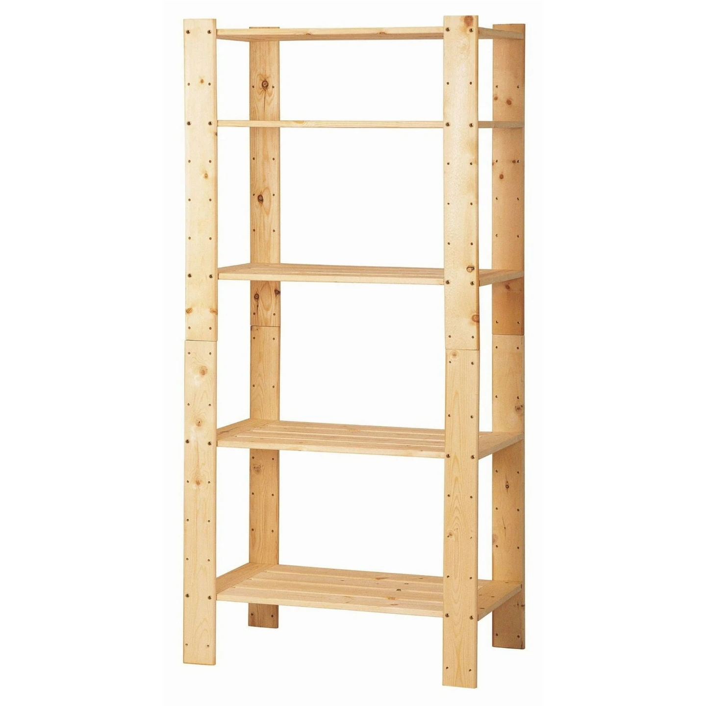 Two wooden shelves - disassembled and shrink wrapped