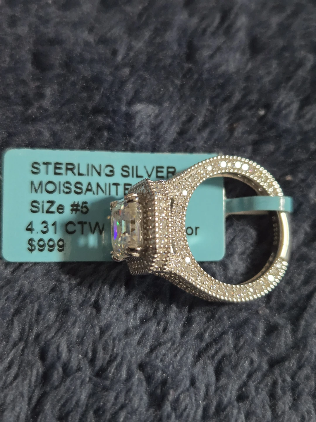Moissanite Sterling Silver Ring Size 5 - photo 2