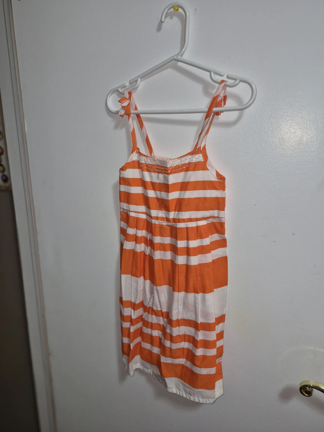 The Children's Place Orange & White Dress - Size 5