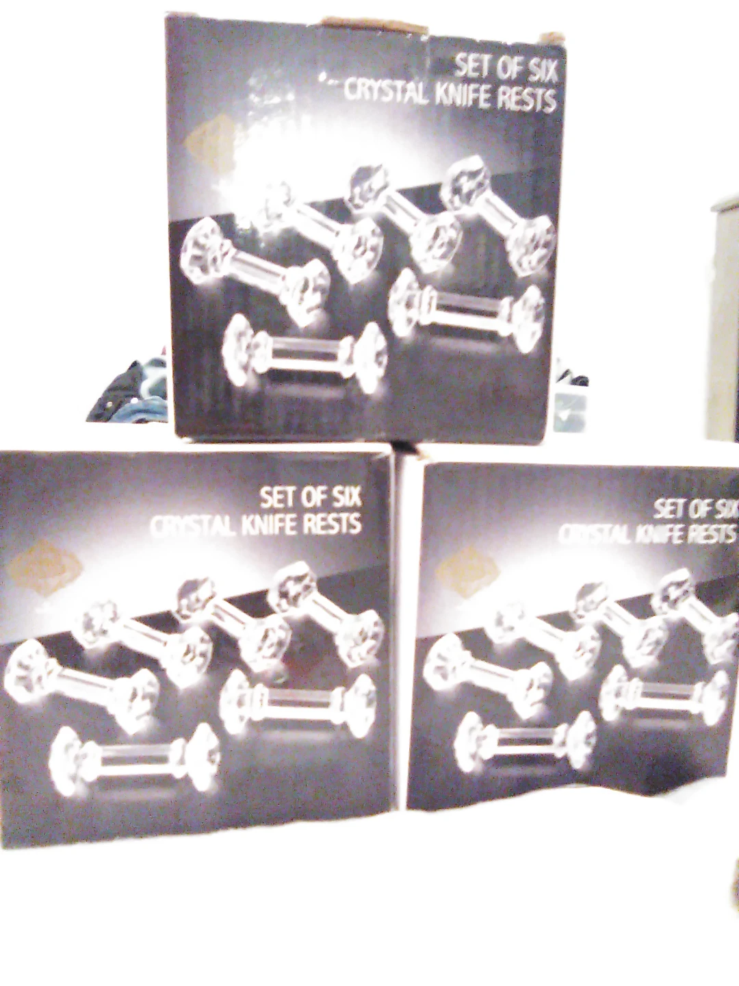 Set of Six Crystal Knife Rests - photo 2