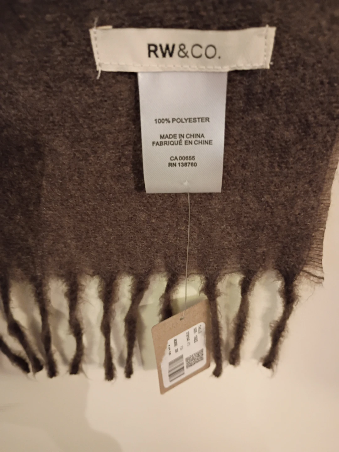 RW&CO. Brown Polyester Scarf - photo 2