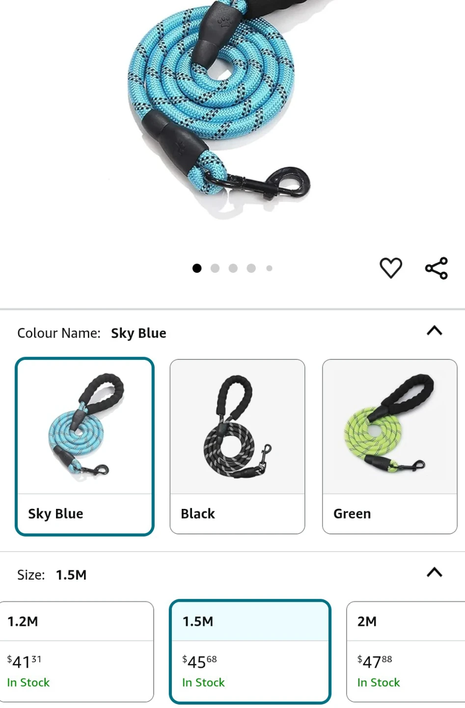 NEW !   SRSRS Dog Leash - Sky Blue, 1.5M - photo 3