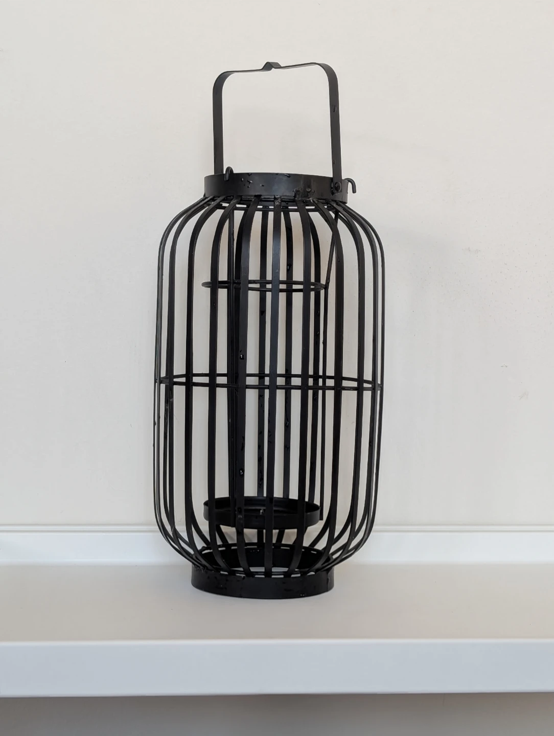 Black Metal Candle Lantern - 14" Tall 🥕