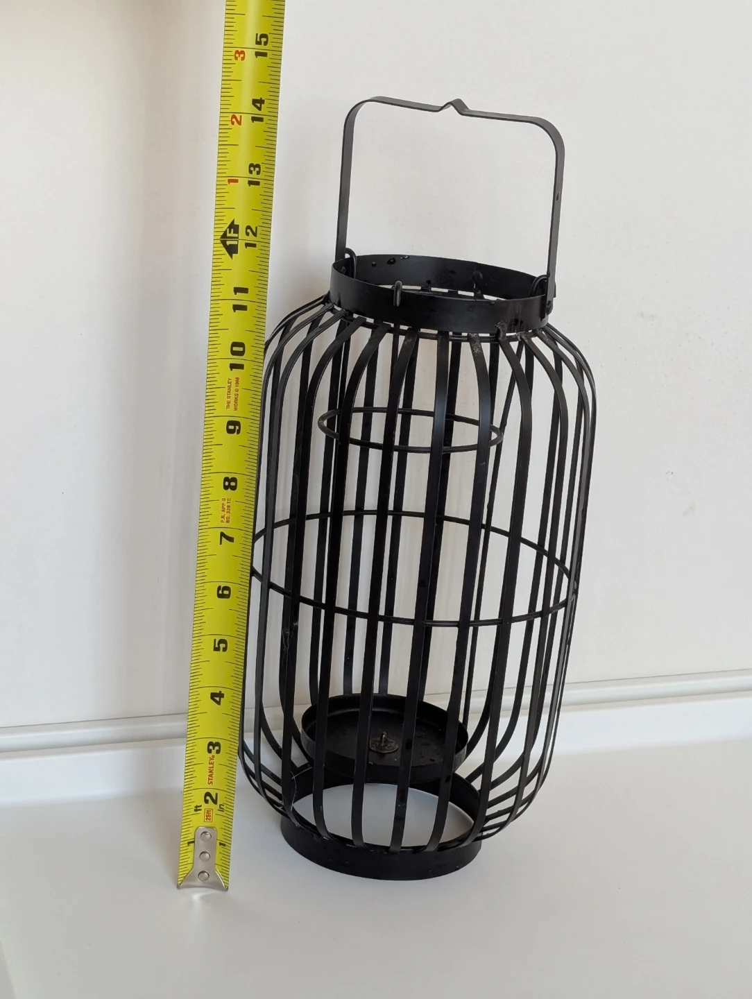 Black Metal Candle Lantern - 14" Tall 🥕 - photo 4