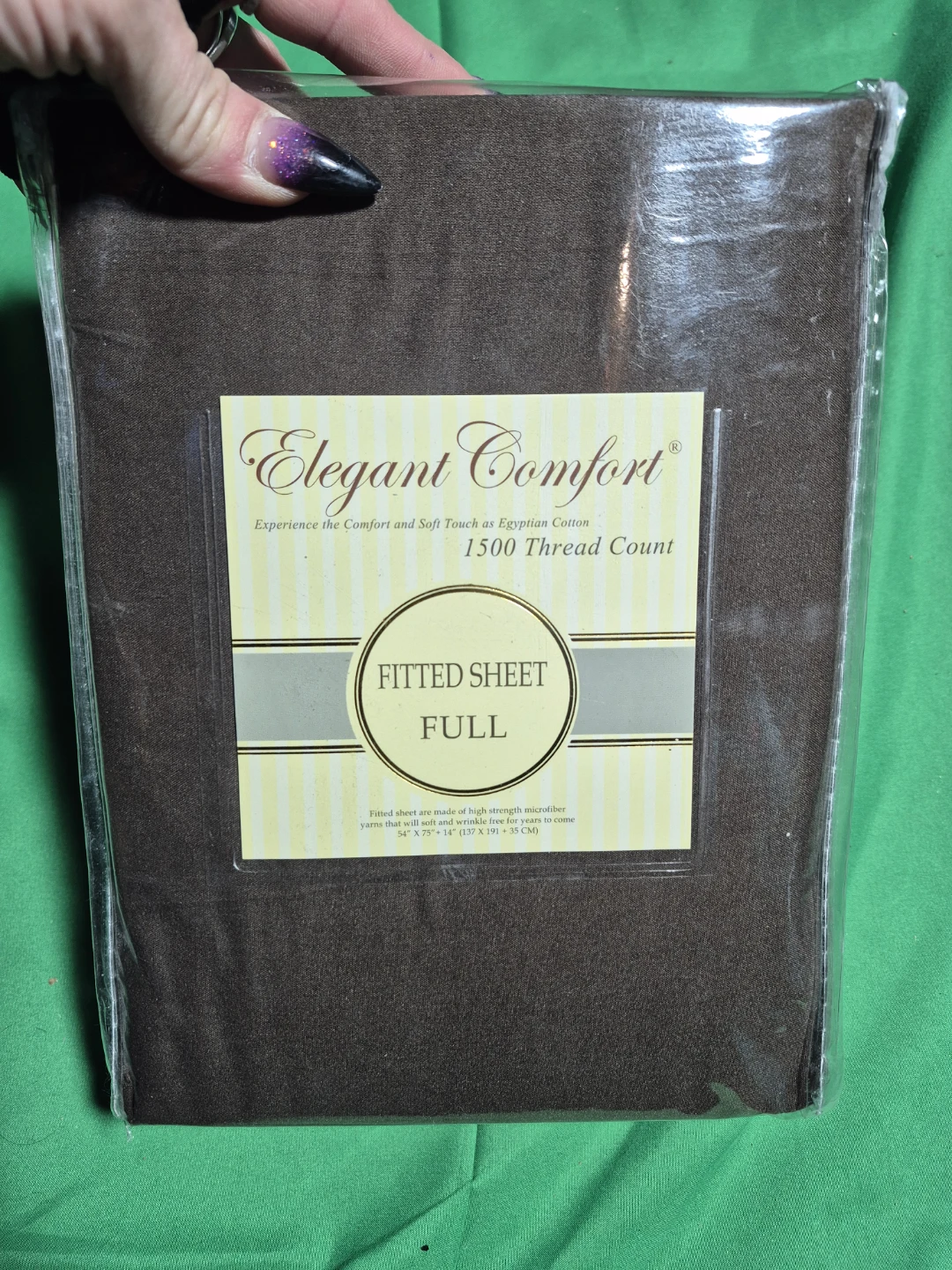 Elegant Comfort Full Fitted Sheet - Brown